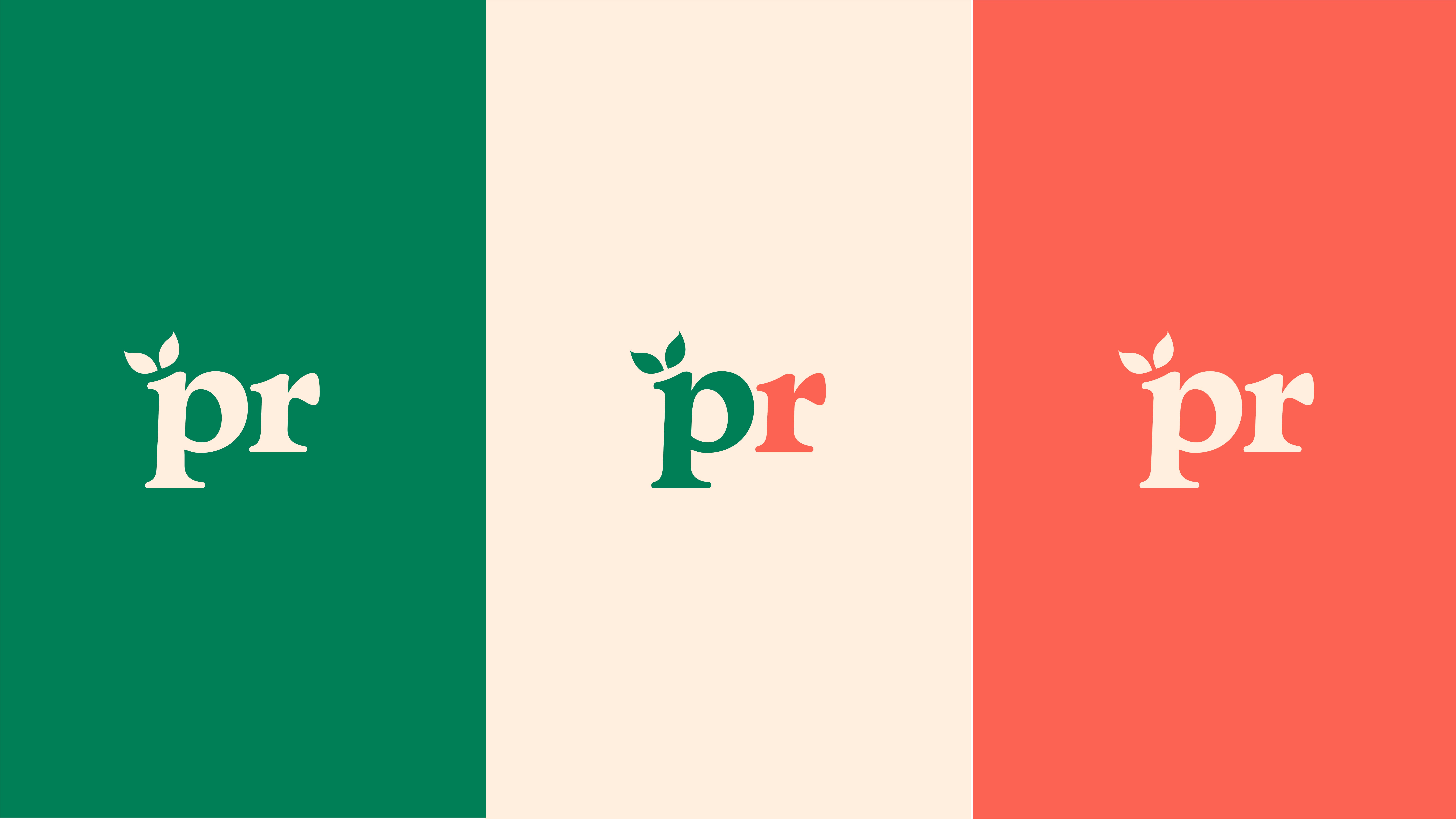 The Plant Rule pr logomark across brand colorways