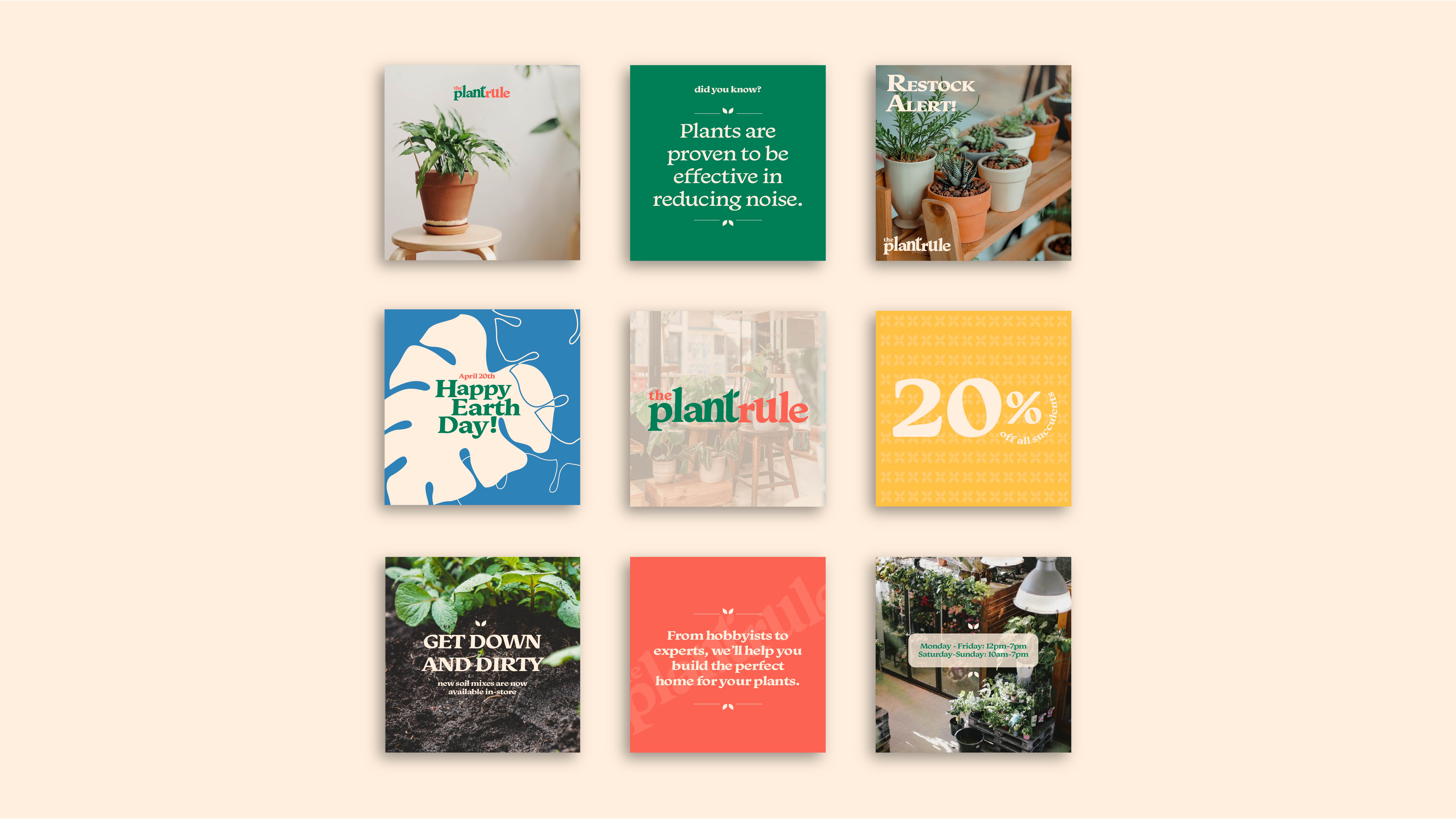 The Plant Rule social media grid